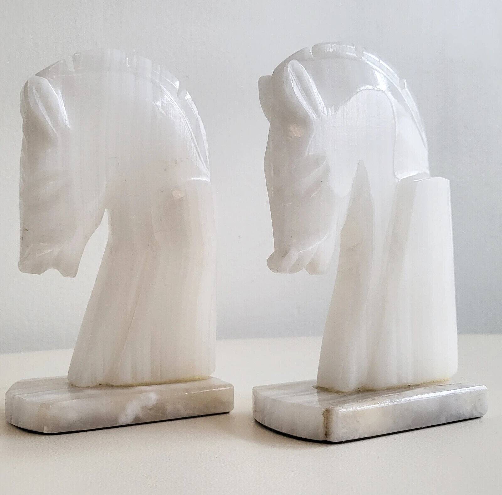 Pair of onyx horse bookends 1970