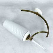 Mid-Century Italian pair of sconces in brass and opaline glass