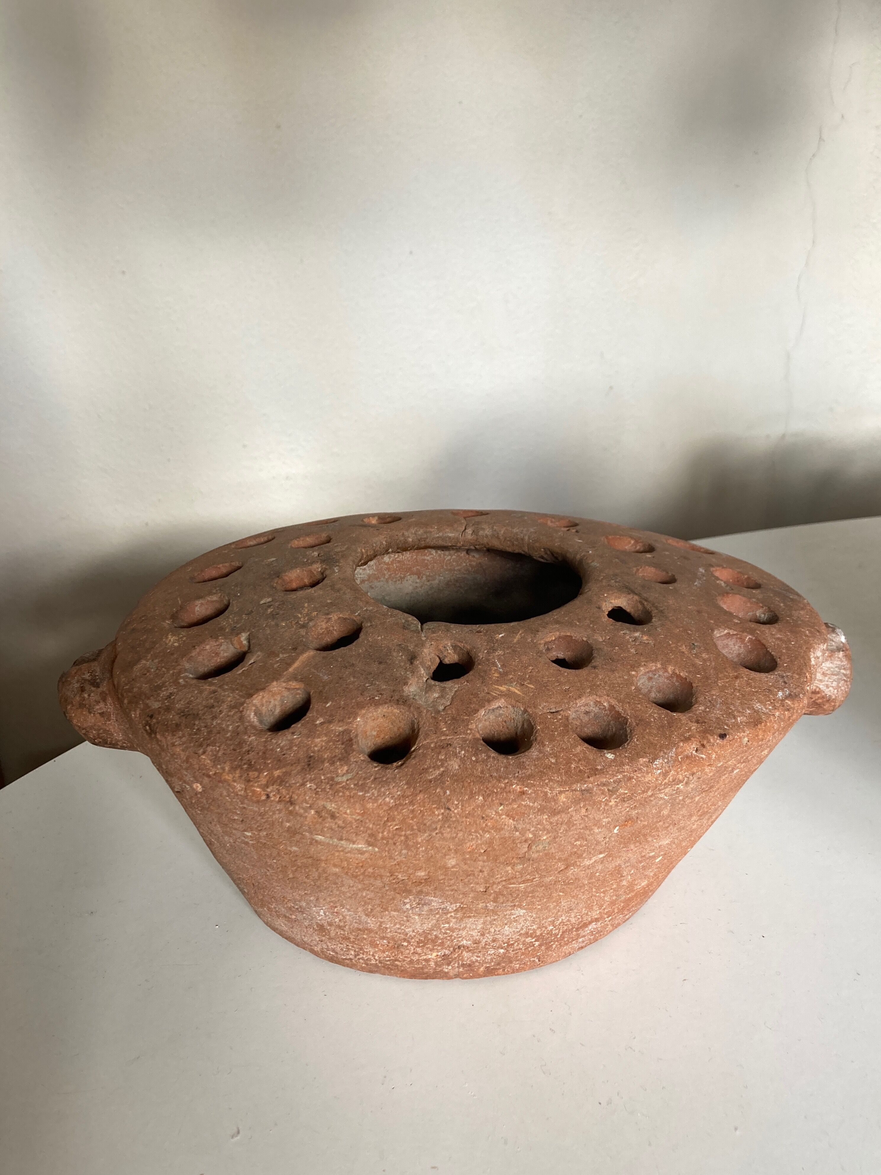 Terracotta farm vase pique flower XXL Folk Art 19th