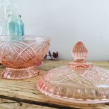 Pink glass candy box