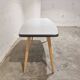 Vintage surfboard coffee table in birch and formica, 1950s