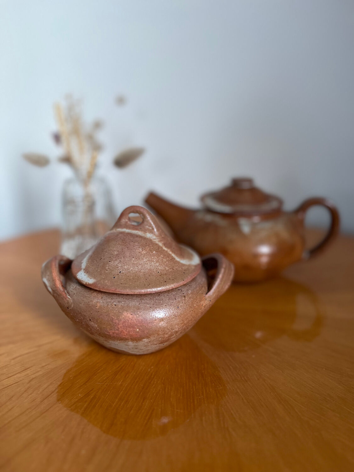Vintage stoneware sugar bowl 1960