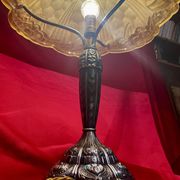 Vintage Art Nouveau lamp signed "Degué", from the 1920s