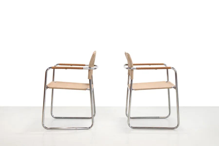 Karin Mobring Amiral chairs in chrome and jute from 1973
