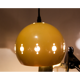 Suspension yellow lacquered metal perforated geometric patterns.
