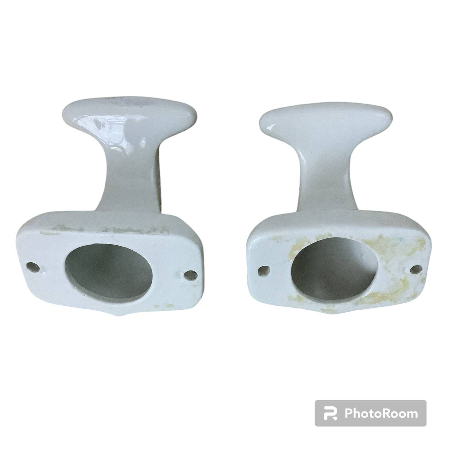 2 Limoges porcelain coat hooks