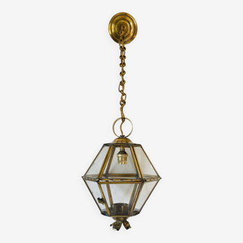 1950s pendant light, chain and brass ceiling light