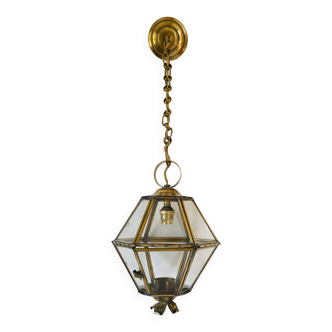 1950s pendant light, chain and brass ceiling light