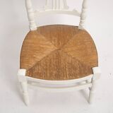 Napoleon 3 shabby white nurse chair