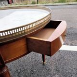 Table basse bouillotte ancienne plateau marbre style louis xvi