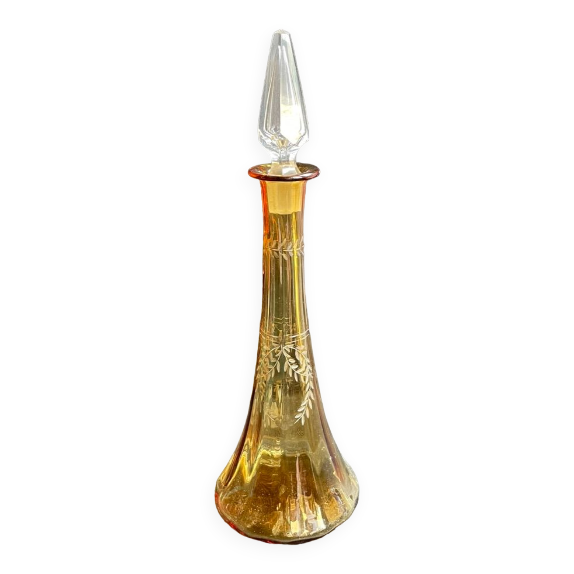 Liquor decanter - amber-cut crystal