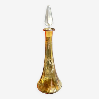 Liquor decanter - amber-cut crystal