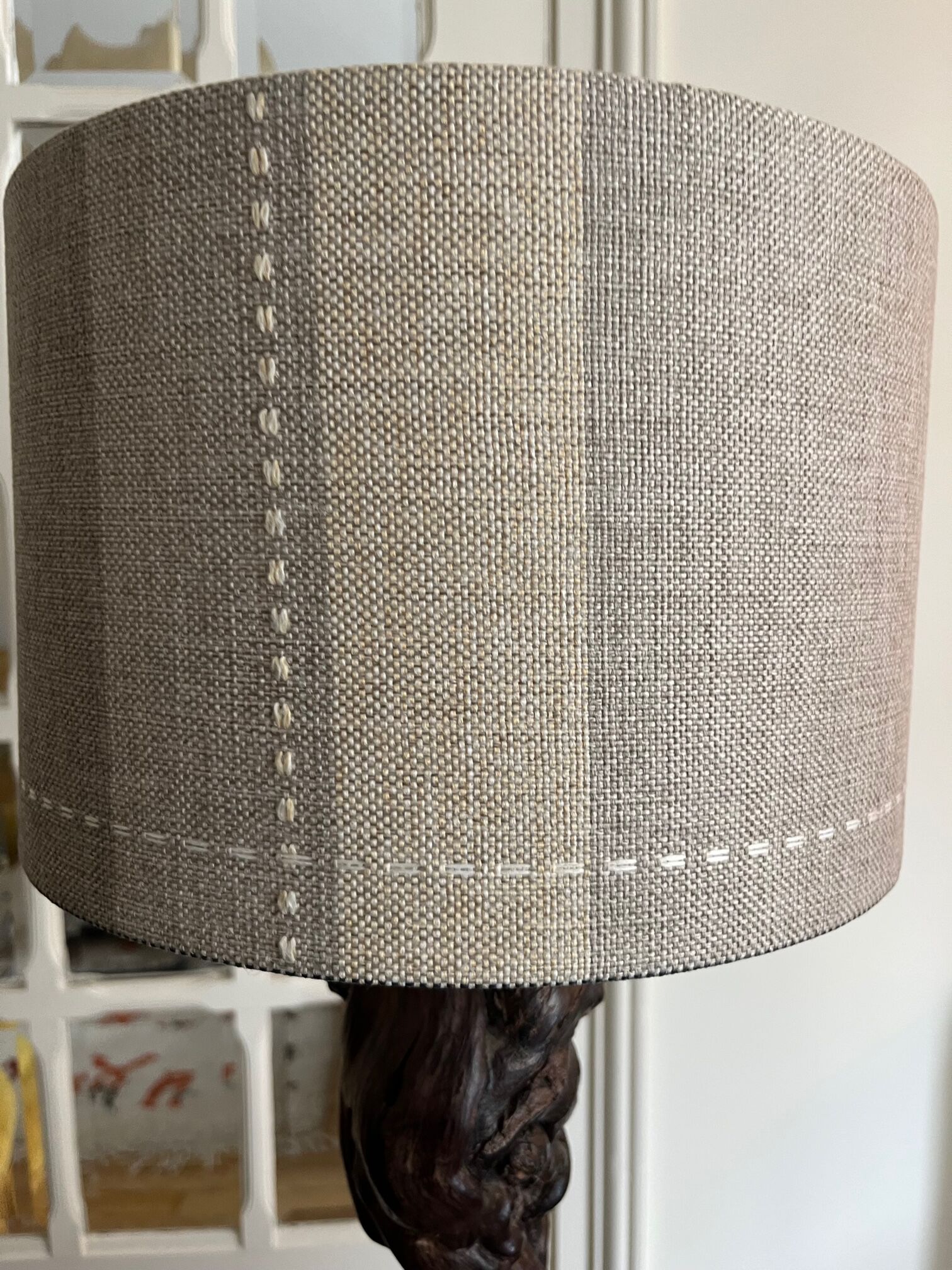 Brutalist wooden lamp