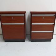 Mid century set of 2 mahogany filing cabinets