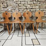 Set of 4 brutalist chairs 1970"