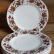 Six vintage English fine porcelain dessert plates
