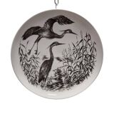 Vintage wall plate with herons