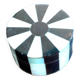 Vintage round box in mother-of-pearl and tortoiseshell-style resin - ring sizer pillbox snuff box