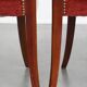 Set of 4 Art Deco Dining Chairs with Red Upholstery and Wooden Backs