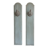 Pair of wall candle holders in Louis XVI neoclassical style with acanthus leaves.