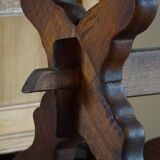 Brutalist oak desk from the mid-century, made in France in the 1950s.