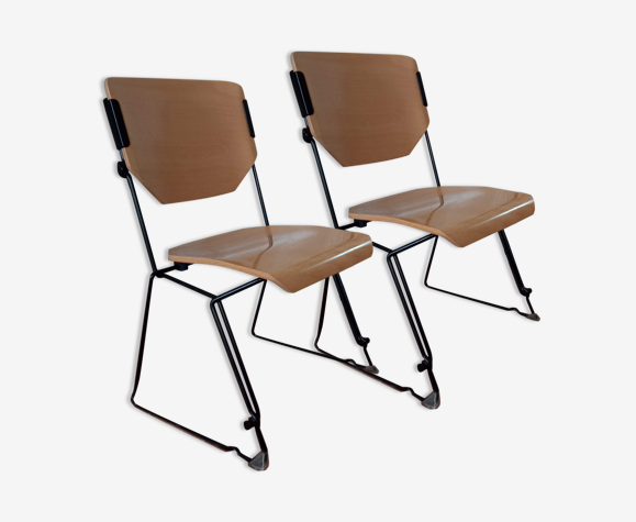 Paire de chaises vintage Stoll Giroflex par Albert stoll