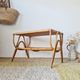 1960s rattan coffee table - blue top