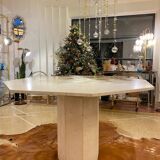 Octagonal travertine table 1970