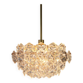 Lustre en laiton doré et verre cristal par Kinkeldey, Allemagne, années 1970