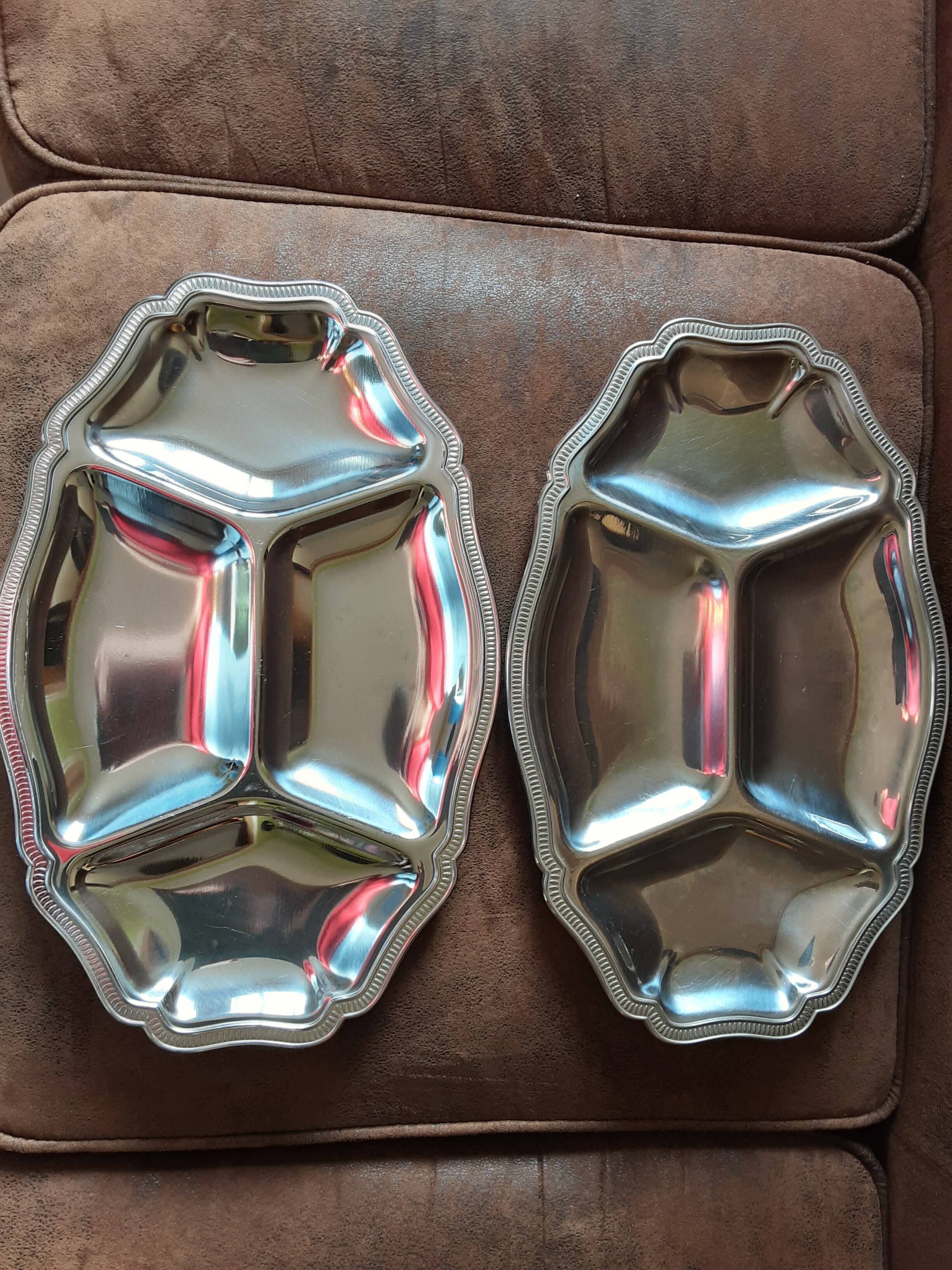 Set of 2 stainless steel dishes Guy Degrenne