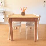 Art Deco sanded raw wood table