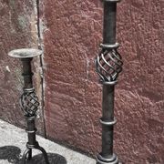 Candle holder or wrought iron candlestick (Height 41 cm)