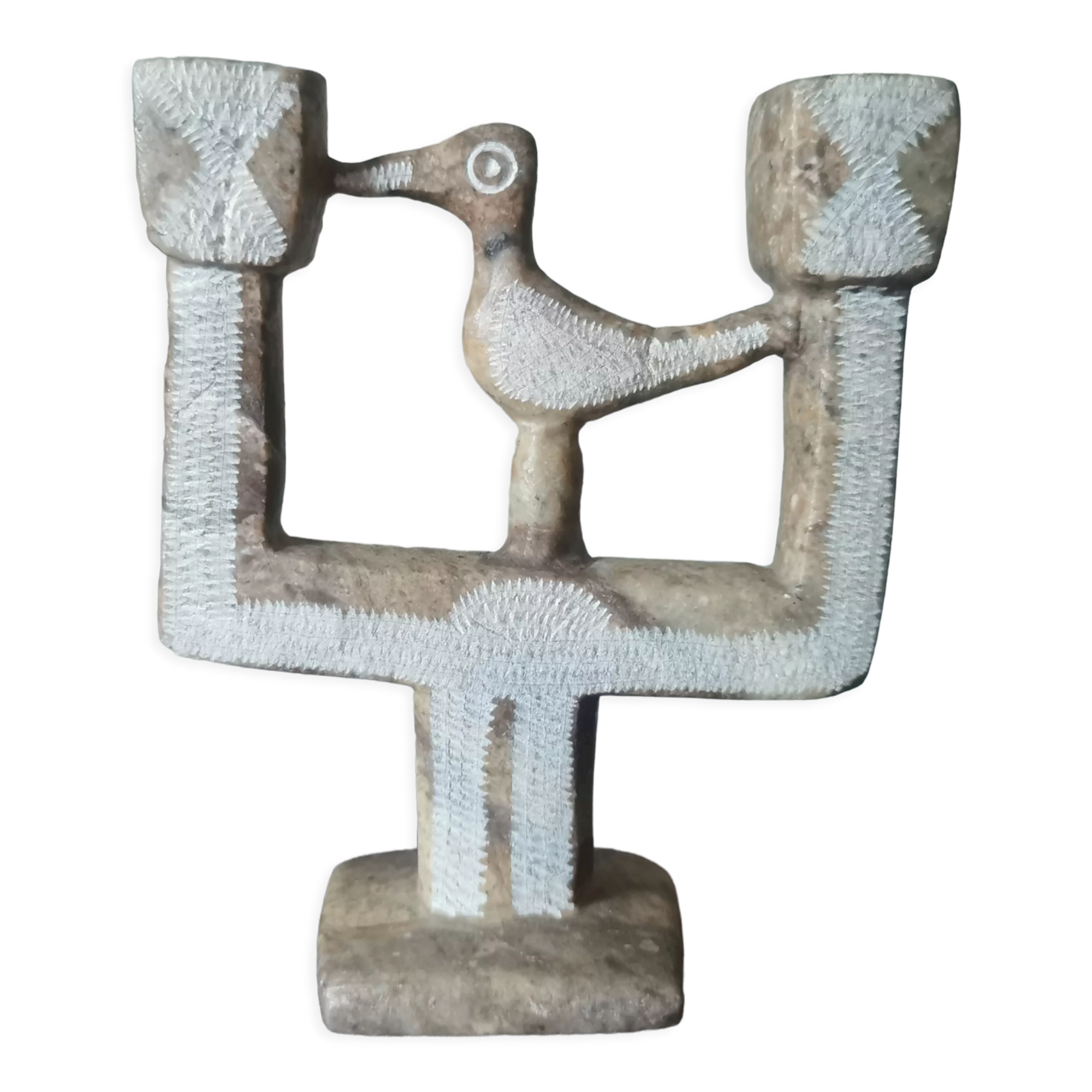 Ethnic stone candle holder