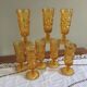 Old flutes in molded glass, pressed