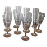 Engraved champagne glasses and wine glasses