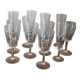 Engraved champagne glasses and wine glasses