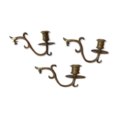 Three-pointed gilded bronze wall candlestick