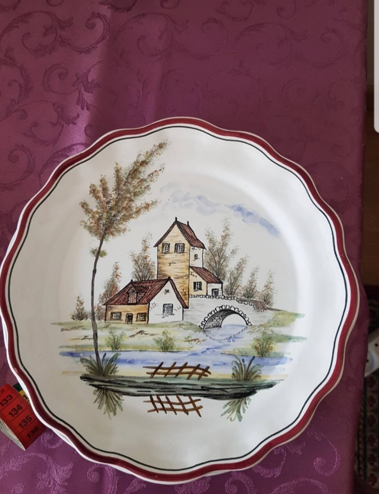 Antique plate, wall-mounted, Malicorne, France