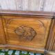 Art Deco bed leg in solid oak, 1960, 136cm