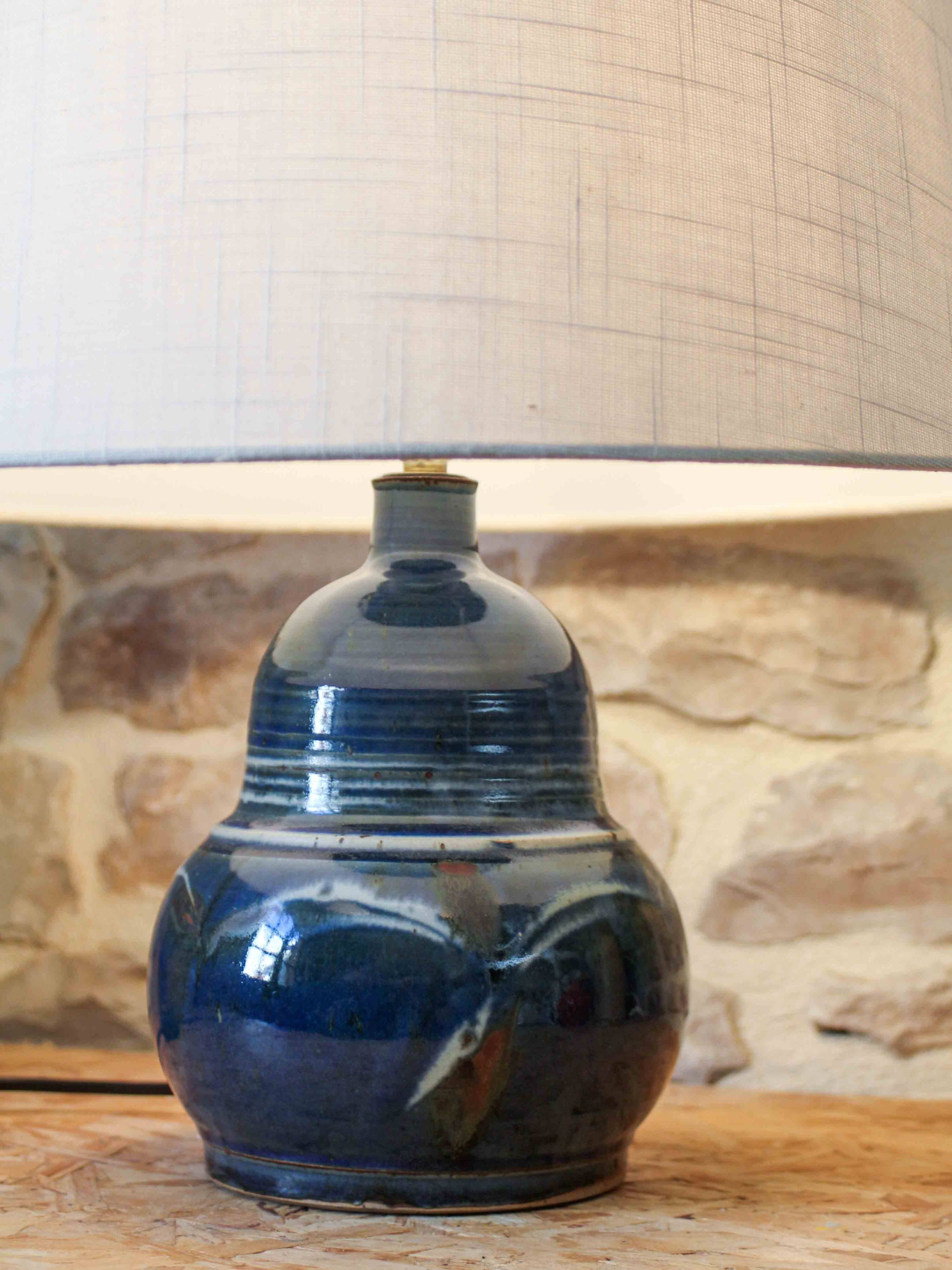 Glazed ceramic lamp base Blanot pottery