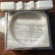 Art-deco ashtray - white stone and metal - made in France
