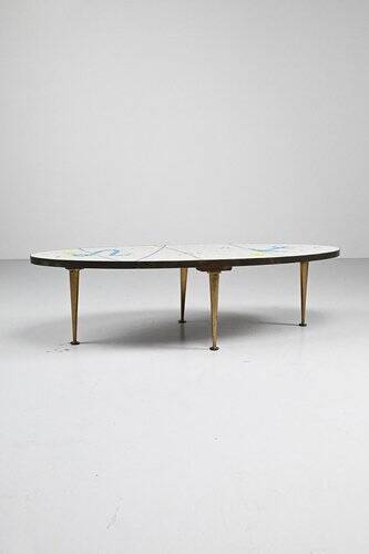 Vintage Mosaic Side Table, 1950s
