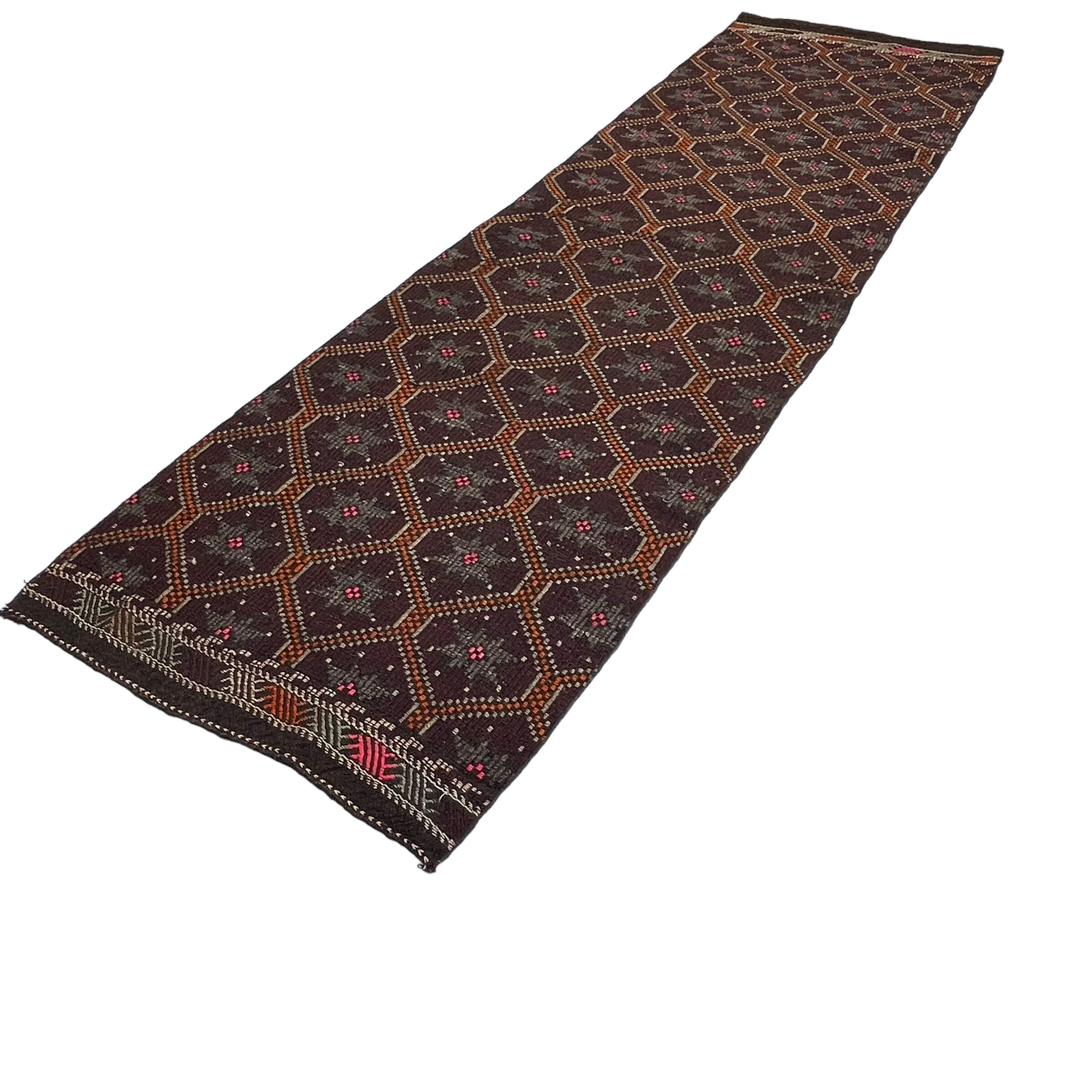 Vintage Turkish Kilim Runner , 312 x 91 cm
