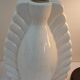 Duo de vases en céramique blanche craquelée Néo Art Déco France