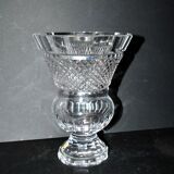 Bohemian cut crystal Medici vase signed TW & Co