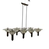 Large Rectangular Murano Glass Bronze Barovier Chandelier 1940’s