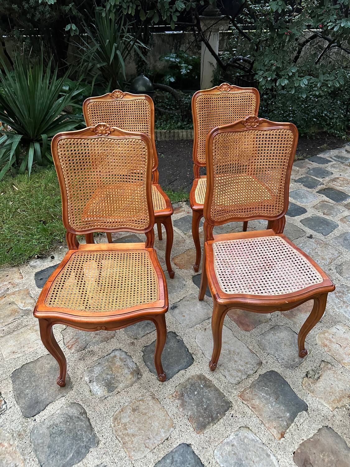 Caned chairs in Louis XV style