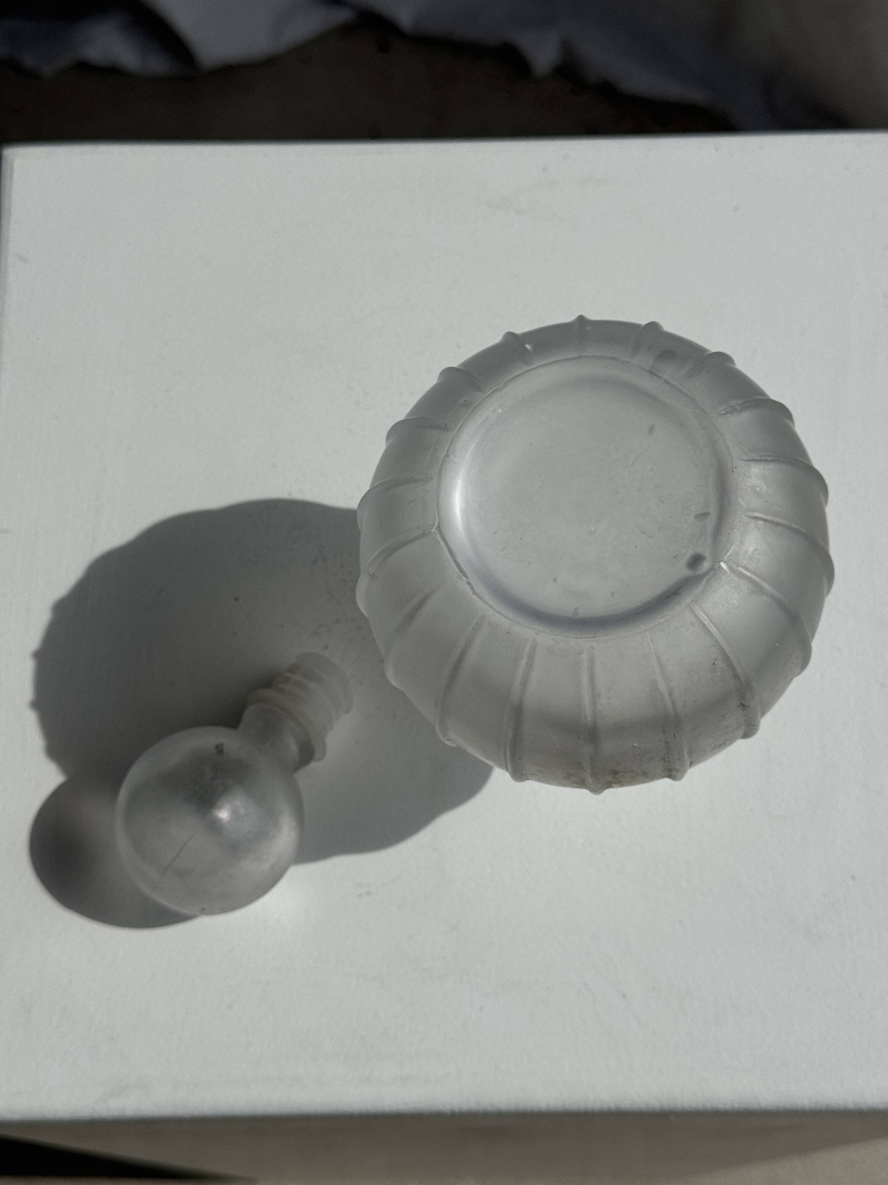 Large vintage matte glass H2O bottle