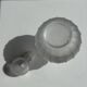 Large vintage matte glass H2O bottle