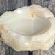 Vintage Brutalist Design Onyx Stone Ashtray Ochre Beige Shade